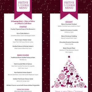 2 Course Christmas Menu