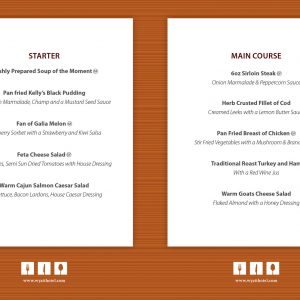 Celebration Menu
