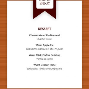 Celebration Menu Dessert